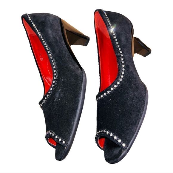 Helle Heels comfort shoes black size 6.5 US Size 37 Suede KAIRA - Picture 5 of 8